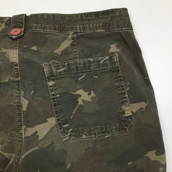 ANTROPOLOGIE Linen Blend Multi Color Camo Print THE WANDERER Utility Pant Jeans - Picture 8 of 9